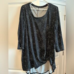 Lane Bryant Black Blouse with White Speckles